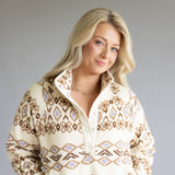 Thread & Supply Piper Snap Pullover for Women in Cream Aztec