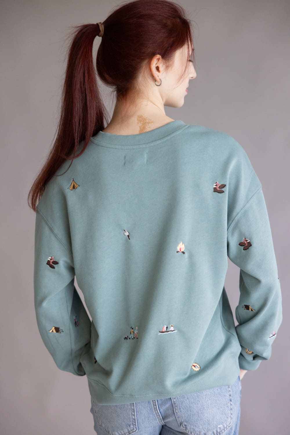Thread & Supply Road Trip Sweatshirt for Women in Teal Blue