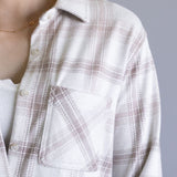 Thread & Supply Saja Button Up Shirt for Women in Mauve Taupe Plaid