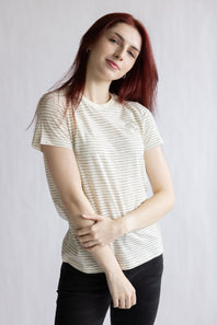 Thread & Supply Sarah Tee for Women in Ivory Black