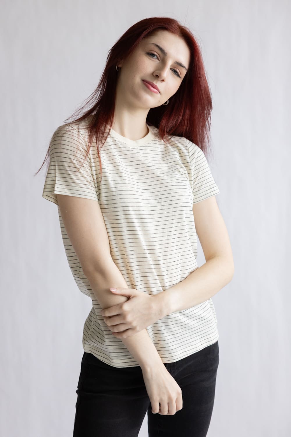 Thread & Supply Sarah Tee for Women in Ivory Black