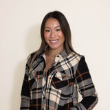 Thread & Supply Sherpa Woven Shacket for Women in Black/Brown