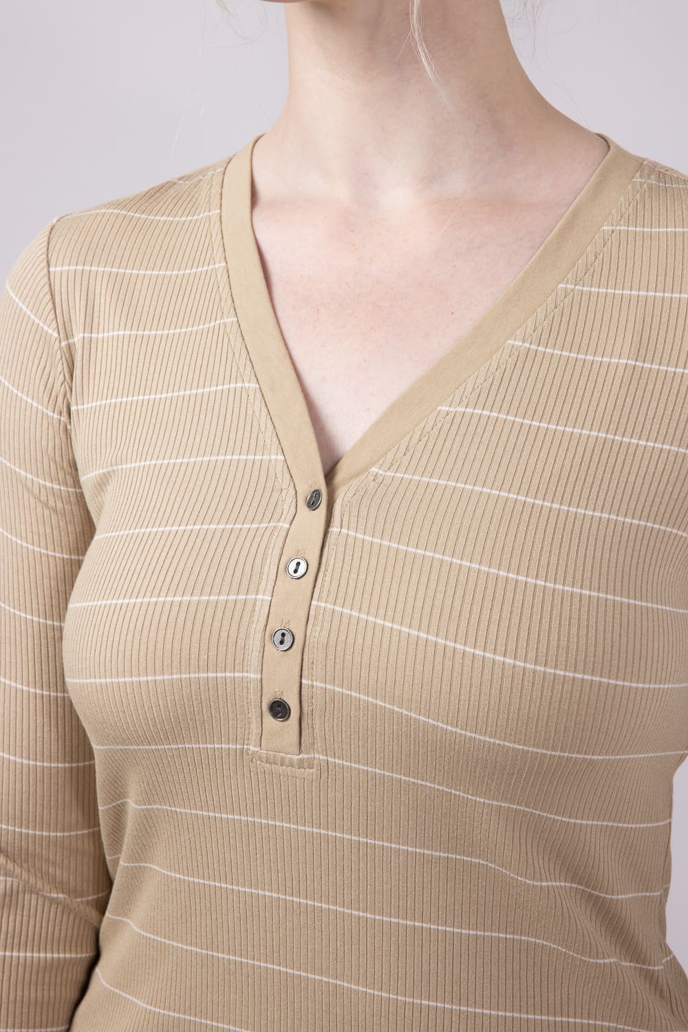 Thread & Supply Solara Stripe Shirt for Women in Brown
