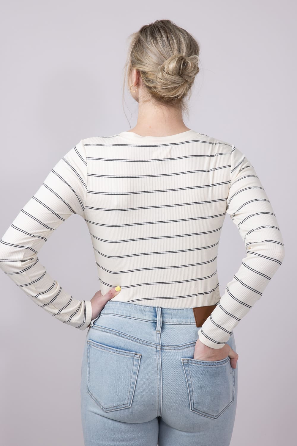 Thread & Supply Solara Stripe Shirt for Women in Off White