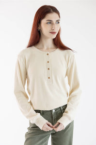 Thread & Supply Tana Henley Shirt for Women in Eggnog | T8728MWKTS-EGGNOG