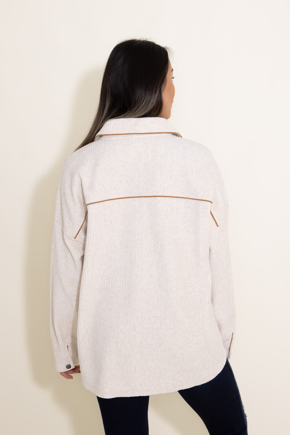 Thread & Supply Angela Button Up Jacket in White | J1166CKNTS