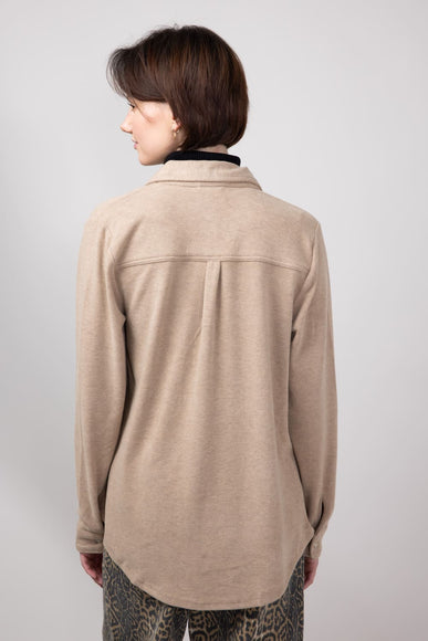 Thread & Supply Lewis Soft Luxe Button Up Shirt for Women in Warm Taupe