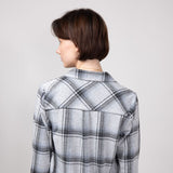 Thread & Supply Lewis Soft Luxe Button Up Shirt for Women in Black/Grey Plaid