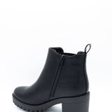 Top Moda Bianca Lug Booties for Women in Black | BIANCA66-BLACK