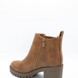 Top Moda Bianca Lug Booties for Women in Tan