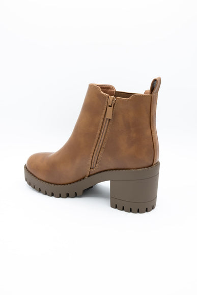 Top Moda Bianca Lug Booties for Women in Tan