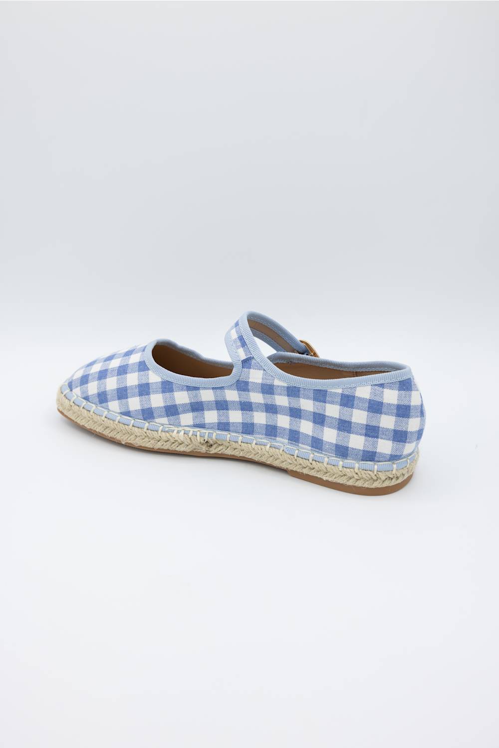 Top Moda Fallon Gingham Mary Jane Flats for Women in Blue