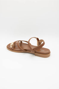 Top Moda Melrose toe loop sandal tan 