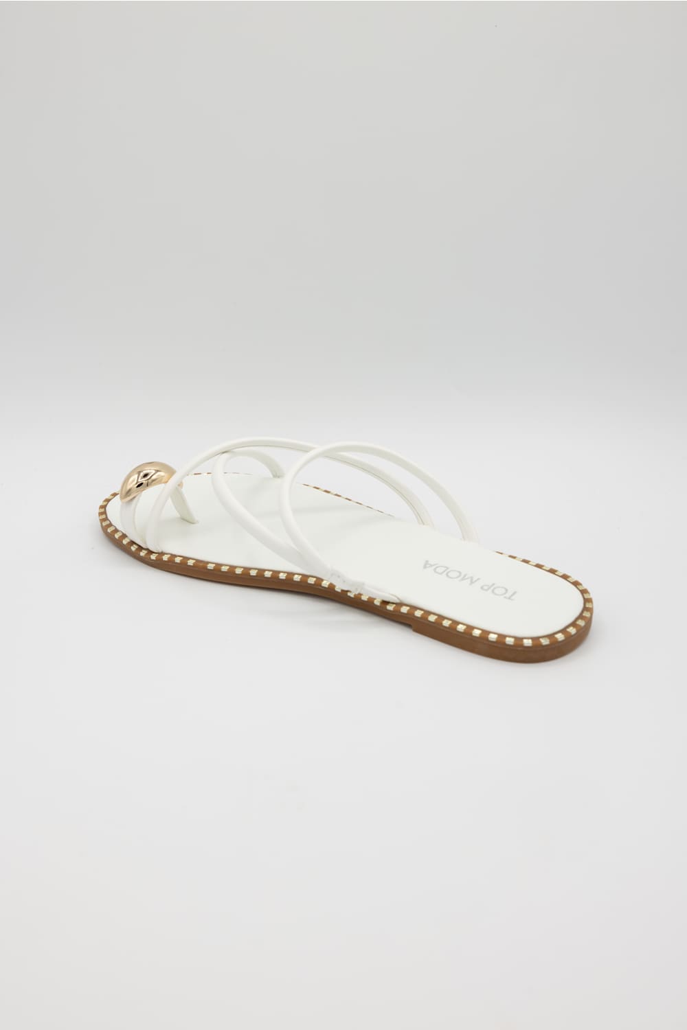 Top Moda Mick toe loop slides white 