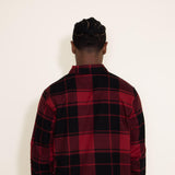 Troll Co. Ridge Flannel Button Down Shirt for Men in Red