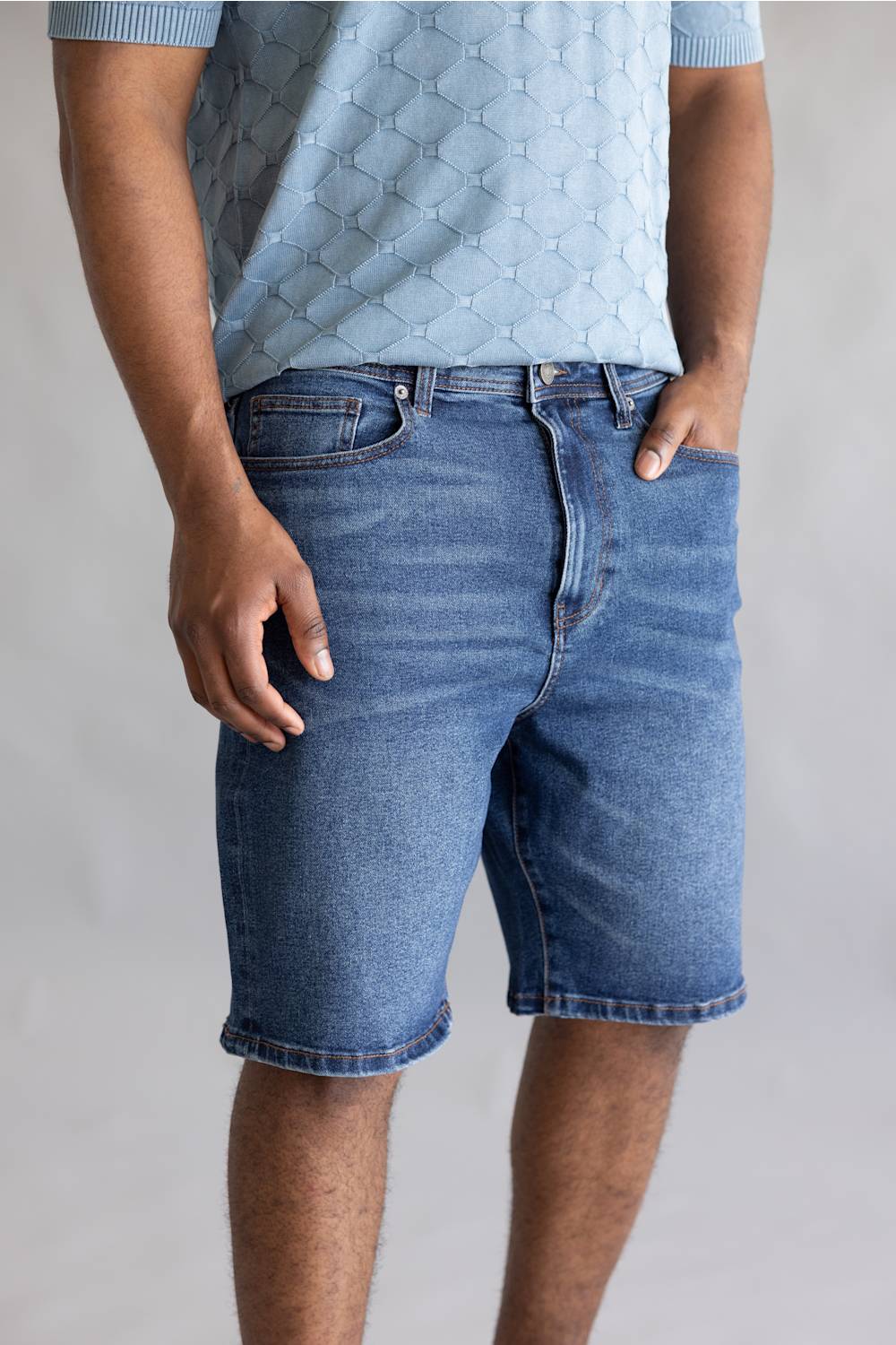 Truth + Triumph 10” Dark Wash Denim Shorts for Men