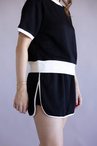 Two Piece Scuba Set for Women in Black/White