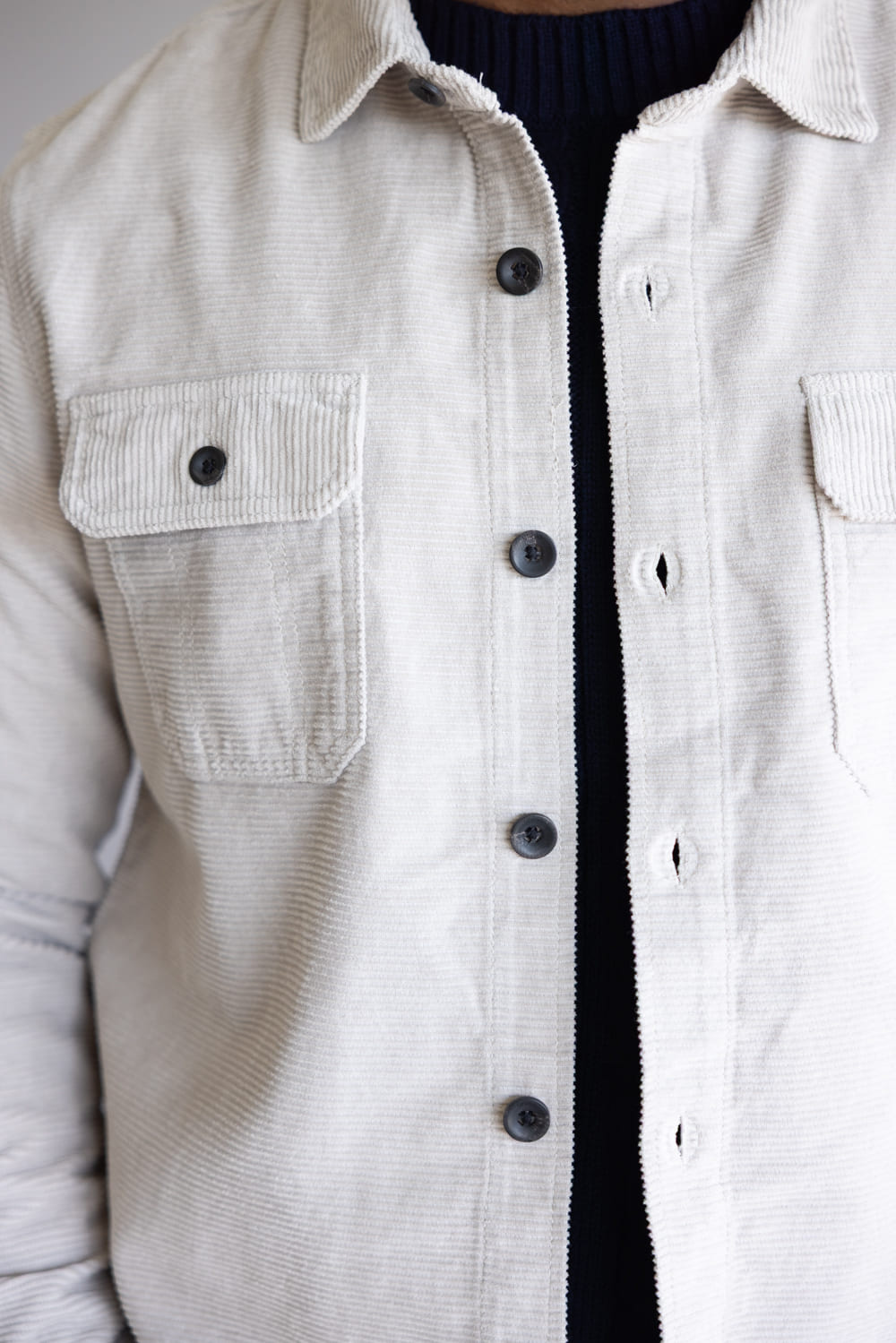 Union Corduroy Shacket for Men in Light Grey