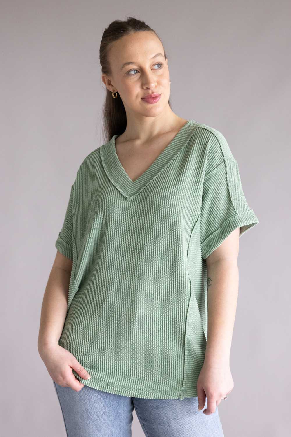 Urban Rib Top for Women in Sage