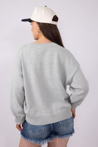 USA Bear Crewneck Sweater for Women in Grey
