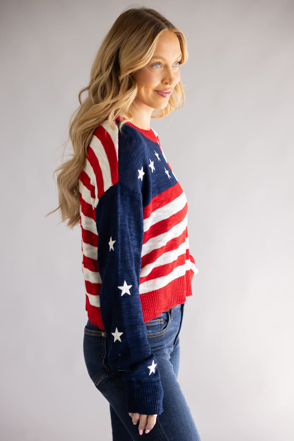 Simply Southern USA Sweater for Women in Red/White