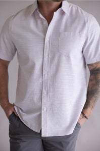 Union Lennox slub cotton button up shirt thistle