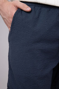 Union Paloma Seersucker 8” Shorts for Men in Navy