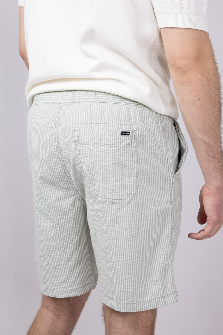 Union Paloma Seersucker 8” Shorts for Men in Aloe | H181K2T Union Paloma Seersucker 8” Shorts for Men in Aloe | H181K2T