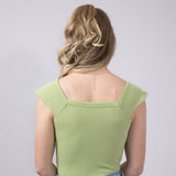 Urban Ribbed Knit Bodysuit for Women in Sage