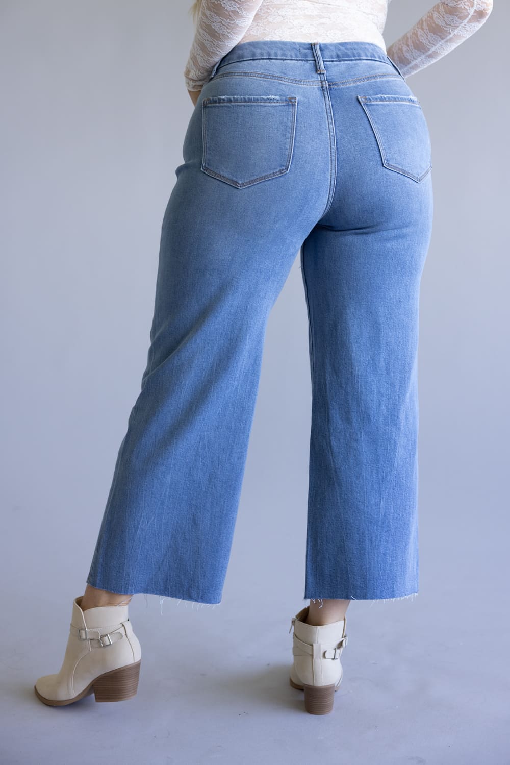 Vervet Super Soft High Rise Wide Crop Jeans for Women