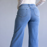 Vervet Super Soft High Rise Wide Crop Jeans for Women