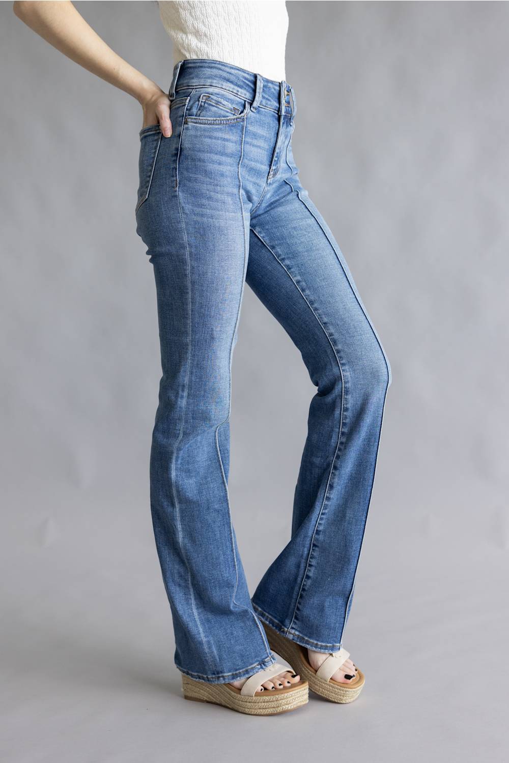 Vervet High Rise Center Seam Bootcut Jeans for Women