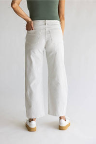 Vervet High Rise Striped Barrel Leg Jeans for Women in Tan