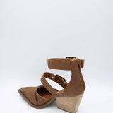 Very G Irina 3 Buckle Heels for Women in Tan