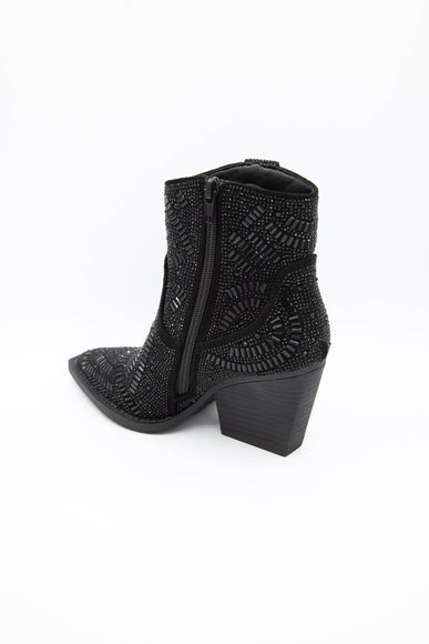 Very G Maze Stone Cowboy Booties for Women in Black