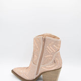 Very G Maze Stone Cowboy Booties for Women in Rose Gold Pink