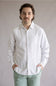Vintage Summer Linen Button Up Shirt for Men in White