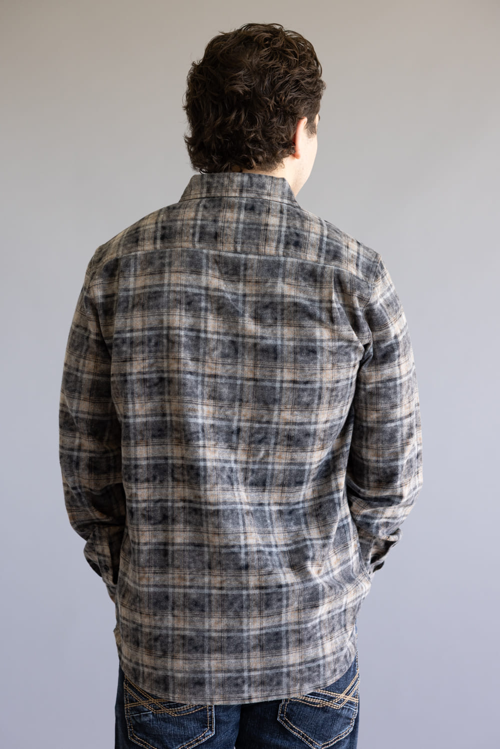Weatherproof Vintage Chalk Flannel Shirt for Men in Ebony
