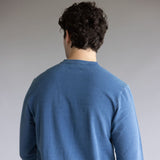 Weatherproof Vintage Long Sleeve Henley Shirt for Men in Indigo Blue