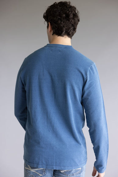 Weatherproof Vintage Long Sleeve Henley Shirt for Men in Indigo Blue