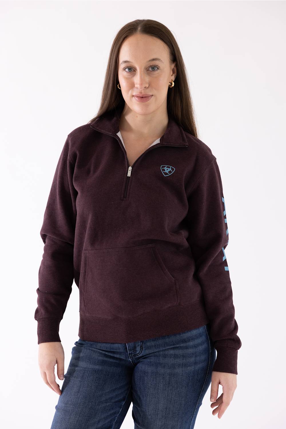 plum sweatshirt on women