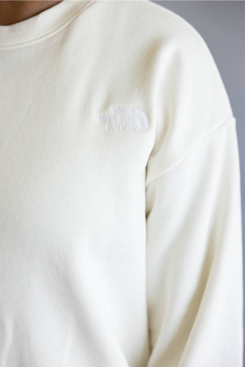 The North Face Oversized Simple Dome Fleece Sweatshirt for Women in White Dune