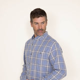Weatherproof Vintage Burnout Flannel for Men in Sky Blue