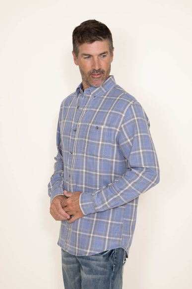 Weatherproof Vintage Burnout Flannel for Men in Sky Blue