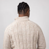 Weatherproof Vintage Cable Button Neck Sweater for Men in