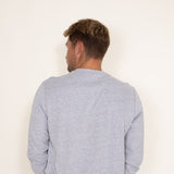 Weatherproof Vintage Long Sleeve Jersey Henley Shirt for Men in Light Grey Heather