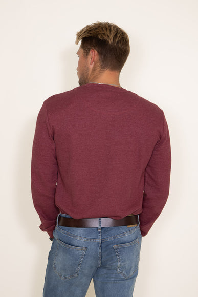 Weatherproof Vintage Long Sleeve Waffle Crewneck Shirt for Men in Red