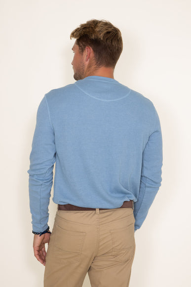Weatherproof Vintage Long Sleeve Waffle Henley Shirt for Men in Lake Blue