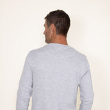 Weatherproof Vintage Long Sleeve Waffle Henley Shirt for Men in Light Grey