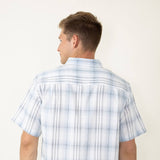 Weatherproof Vintage Performance Woven Button Up for Men in Clear Sky